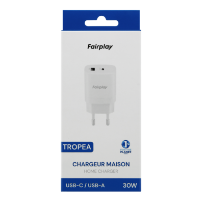 CHARGEUR SECTEUR USB-C/USB-A 30W/65W TROPEA FAIRPLAY