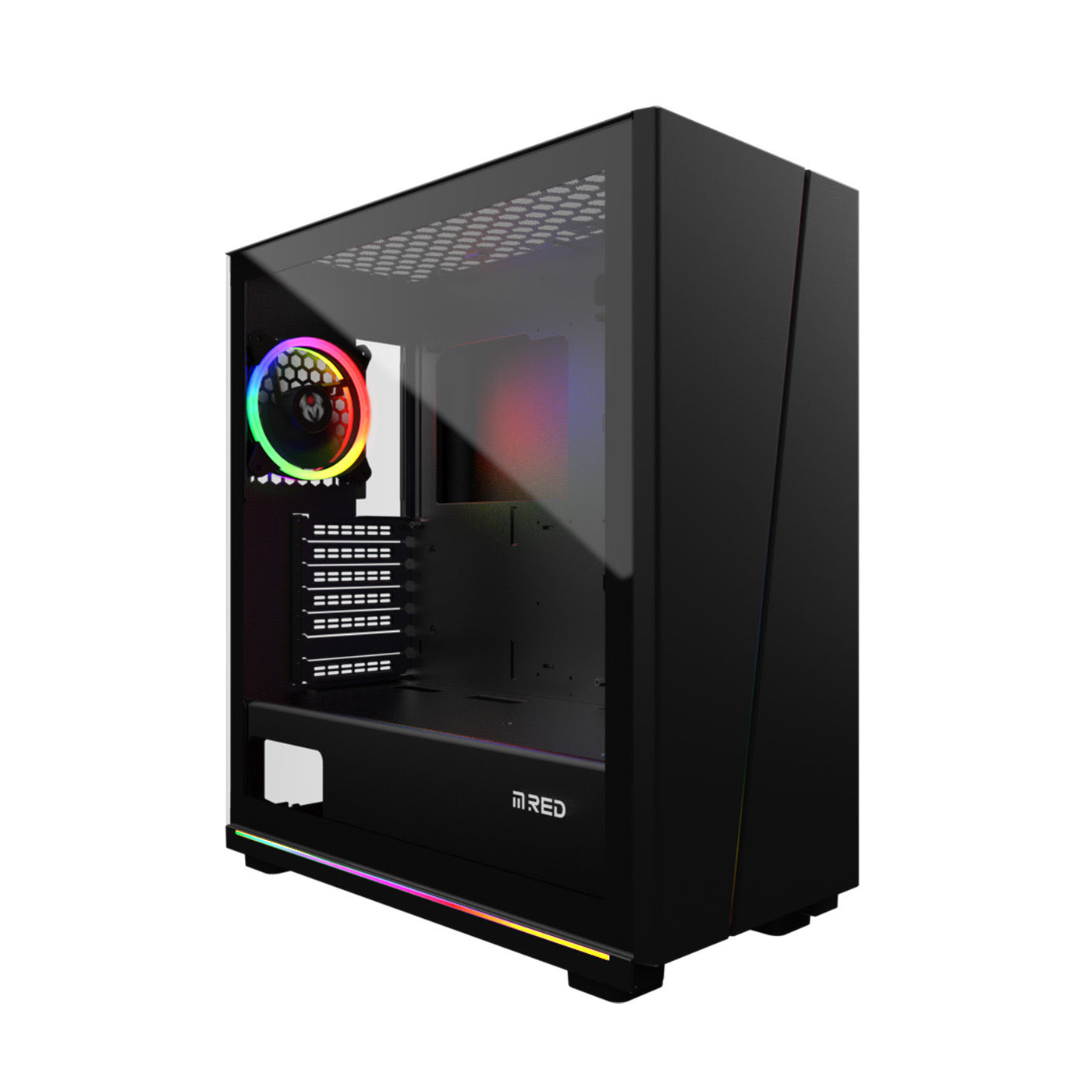 Boitier PC M.RED BLACK DESTROYER Strip-G - ARGB - MT/ATX